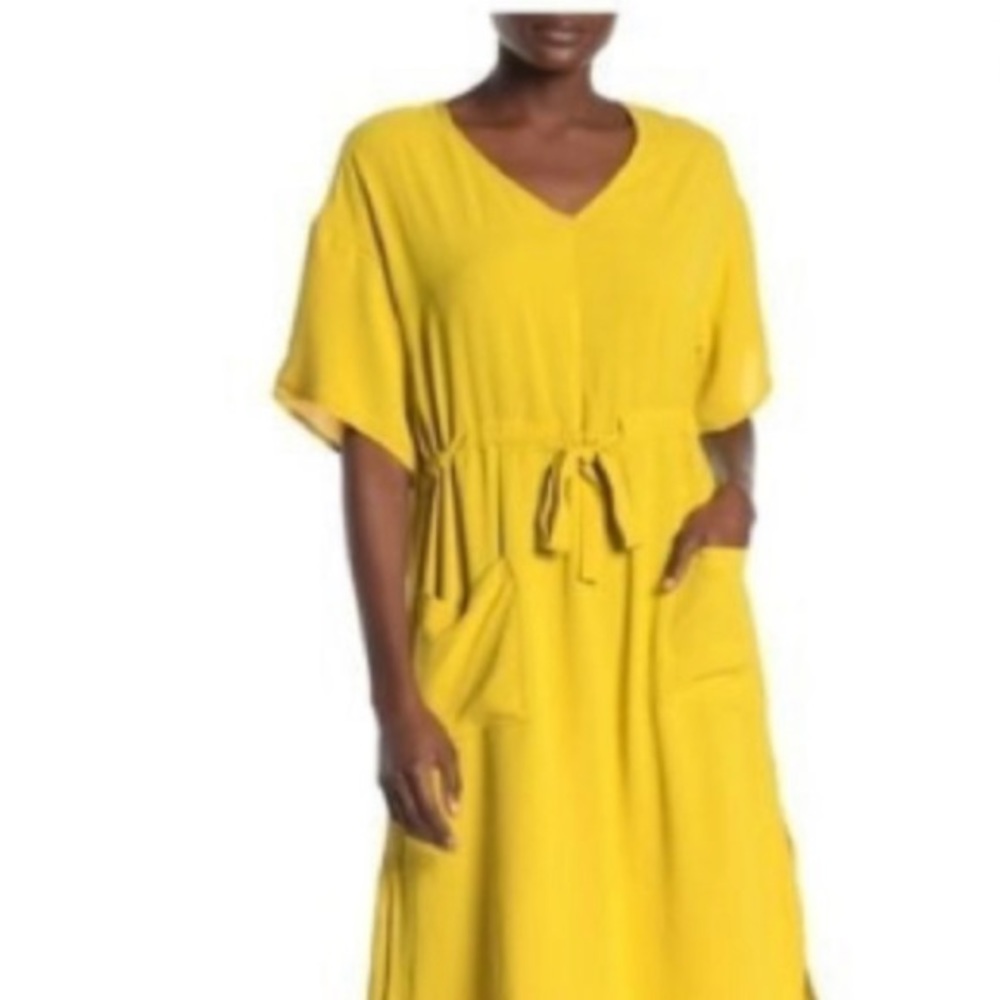 Good Luck Gem V-neck Drawstring Dress